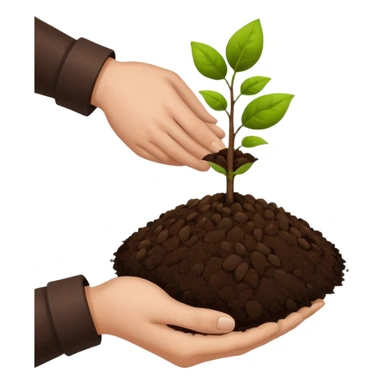 es werden saamen von einer hand in die erde getan ohne pflanze sticker