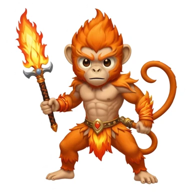 fire elemental monkey warior sticker