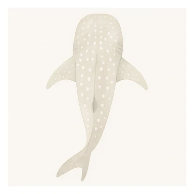 whale shark in watercolor style, top-down perspective, spotted pattern, flowing fins, soft gradients, underwater scene, artistic and serene sticker