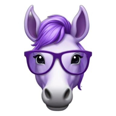 Licorne violette avec des lunettes et une tête de savant fou sticker