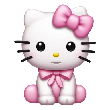 light pink hello kitty with little pink bow sticker