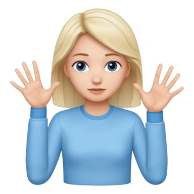 Girl with two hands in front no flowers and make them at different levels sticker