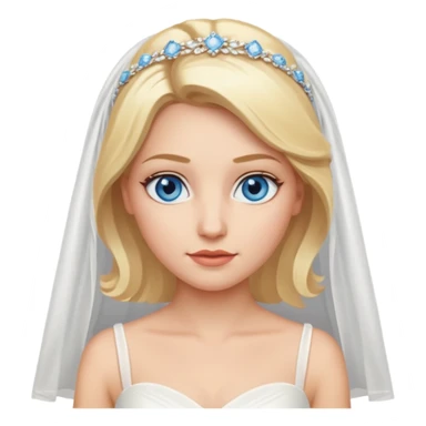 Blonde bride with blue eyes, no veil sticker