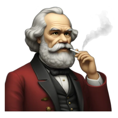 karl marx smokes a pipe sticker