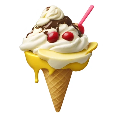 banana split sundae ice cream sticker