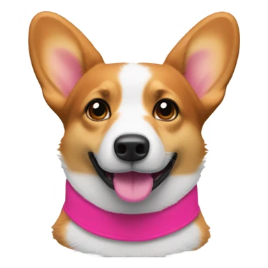 Tri color corgi pink vest sticker