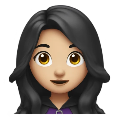 cute witch with long dark brow hair sticker