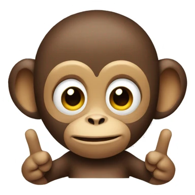 Monkey with a peace sign on its hands sticker