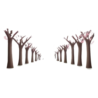 Row of cherry blossom trees  sticker