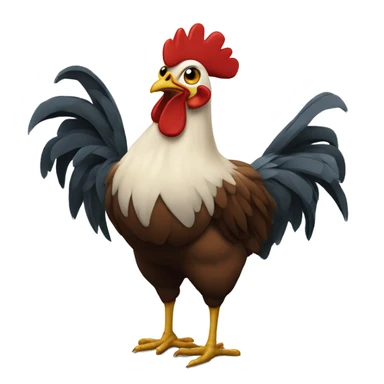 Pollo arriba de un cohete sticker