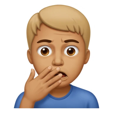 Disgust - strong feeling of revulsion or aversion -  about to vomit. hand over mouth. not crying sticker