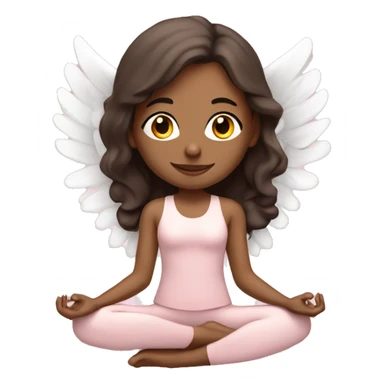 angelic brunette yoga girl in light pink yoga outfit sticker