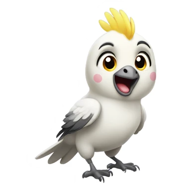 cockatiel bird waving sticker