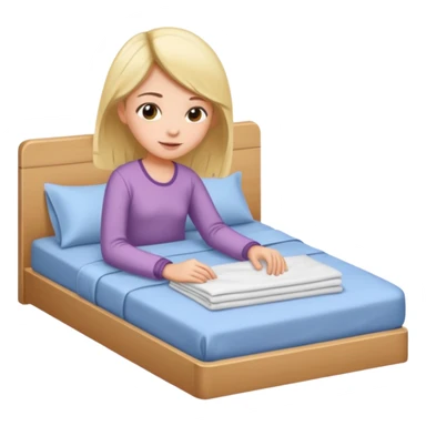 Girl organizing bed sticker