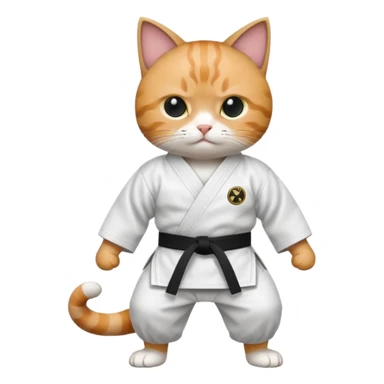 Cat in a karate gi sticker