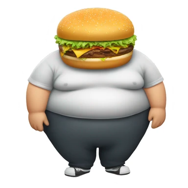 fat person with a burger  sticker