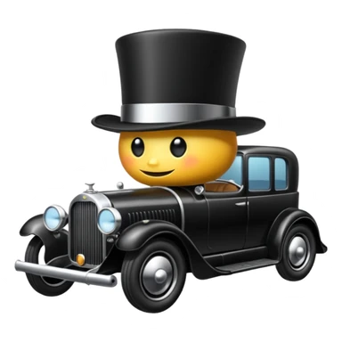 A car in a tophat sticker