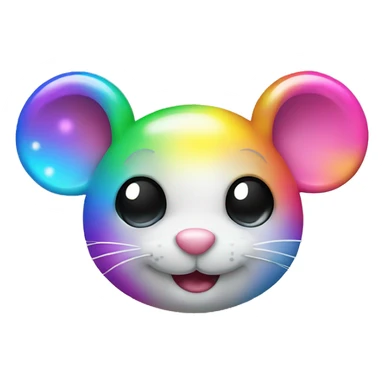 rainbow, sparkle, neon, shimmer, bright, colorful, cute, mouse sticker
