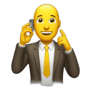 yellow man talking on smartphone sticker