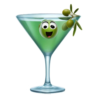 Olive swimming in martini glass  sticker