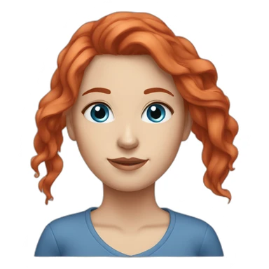 white-girl-red-hair-blue-eyes-smel sticker