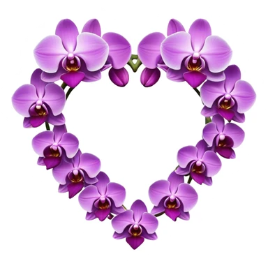 Ring of orchids in the shaped of a heart sticker