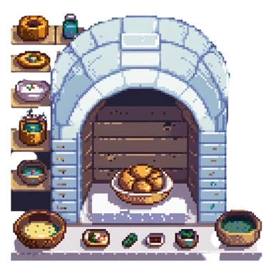 A transcendent baker manipulating timelines and alternate realities to bake. Ingredients phase in from other dimensions, and the oven warps space itself. UI is fragmented, shifting, and surreal—portals, time loops, and morphing recipe glyphs. sticker