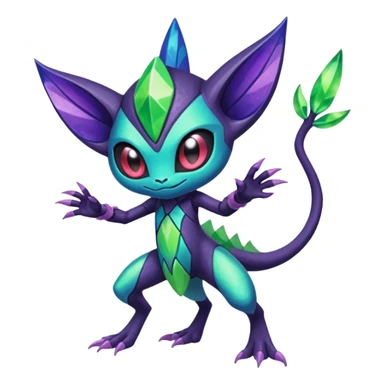 Colorful Exotic Meloetta-Sableye-Virizion-Venom-Stitch-Fakémon-creature-hybrid sticker
