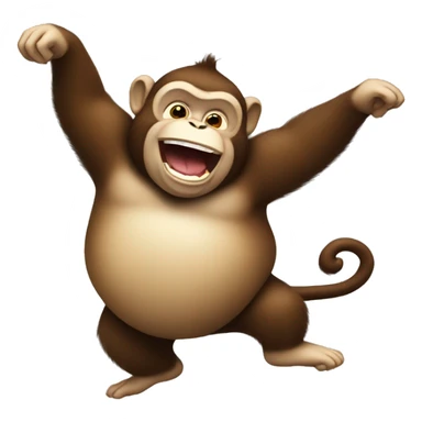 fat monkey dancing sticker