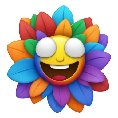 Rainbow flower smiling  sticker