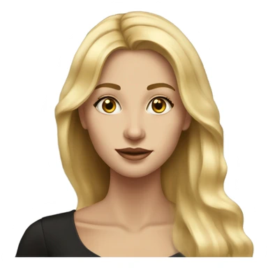 Beautiful skinny woman long blonde hair in dark dress with gold earrings with book  sticker