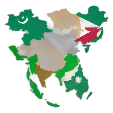 map showing united india, pakistan, afghanistan, nepal, bhutan, Myanmar and sri lanka sticker