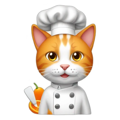 orange and white cat with chef hat cooking videos sticker