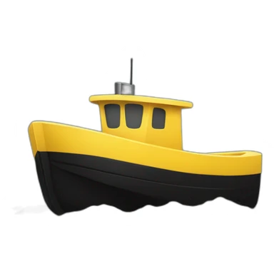 Yellow and black boat sticker