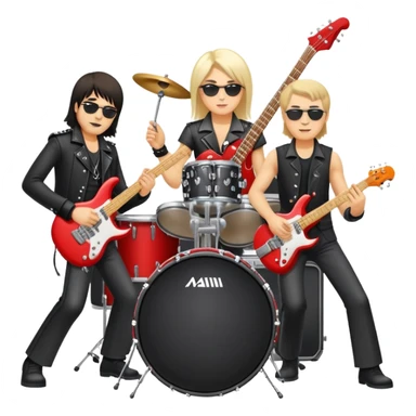 Russian rock band Mashina Vremeni with musicians playing instruments sticker