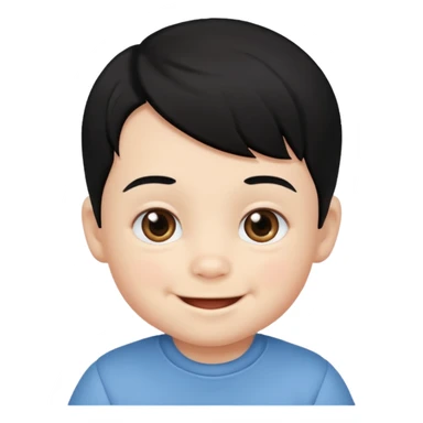 baby boy black hair sticker