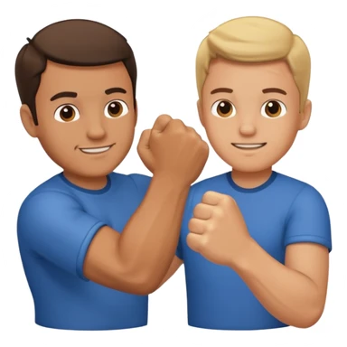 father and son fist bump with a happy hard as background sticker