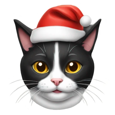 tuxedo cat with santa hat sticker
