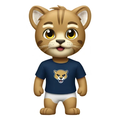 Goyo is an animated puma wearing a UNAM puma t-shirt sticker