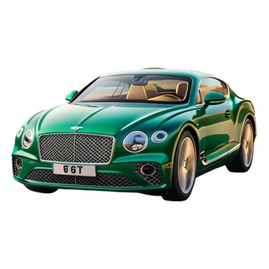 Bentley Continental GT (2022) – cinematic-realistic Bentley Continental GT, its deep emerald green paint reflecting the golden hour sunlight as it cruises along a coastal highway. The roar of its W12 engine builds as it accelerates, the plush leather interior offering an unmatched blend of luxury and performance. sticker