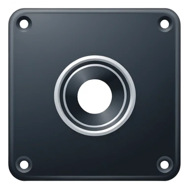 White rotated square (45°) with a centered square hole, solid bright blue background, flat vector style, no text, no shadow, 512x512 PNG. sticker