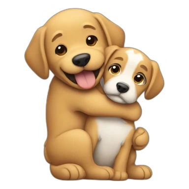 Dog hug sticker