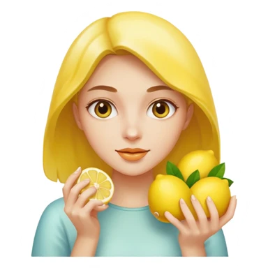 Woman holding lemons sticker