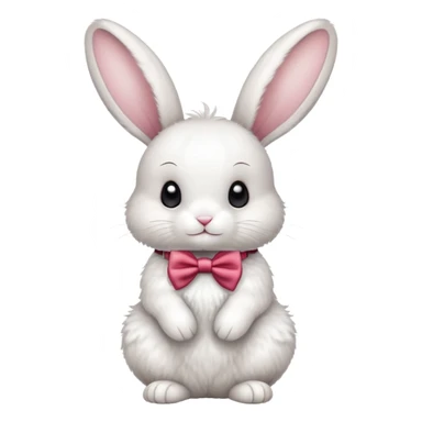 cute rabbit with bow tie, bunny with decorative ribbon sticker