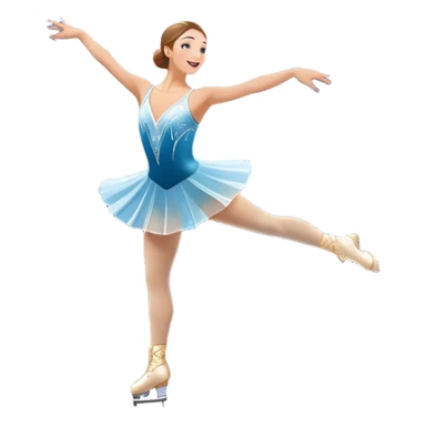 An icon featuring a graceful figure skater in an elegant pose, gliding across the ice at Madison Square Garden. Spotlights shine down, illuminating the sparkling ice and a cheering audience. The background showcases the grand arena's architecture. Transparent background. sticker