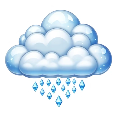 glittering crystal cloud with shiny facets floating in the sky sticker
