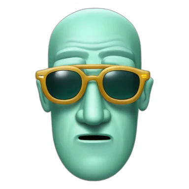 squidward with sun glassews sticker
