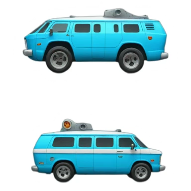 blue mystery machine sticker