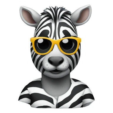 Zebra female with sunglasses  sticker