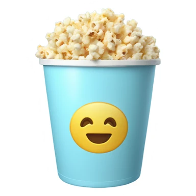 Popcorn in a pale blue popcorn bucket  sticker